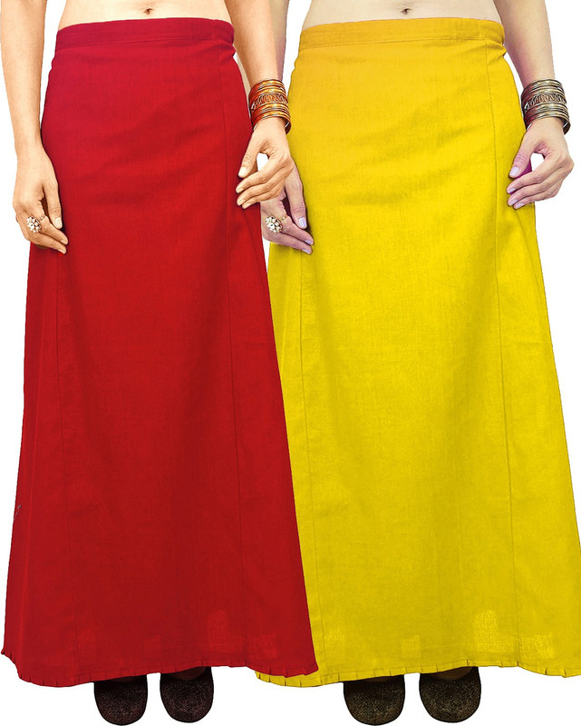 Javuli jja-in-yellow-red Cotton Blend Petticoat(XXL)