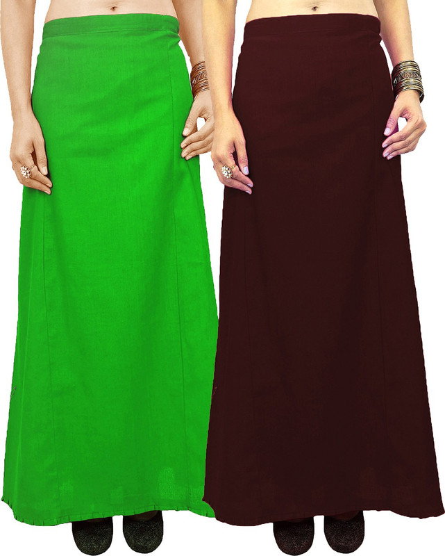 Javuli jja-in-brown-green Cotton Blend Petticoat(XXL)