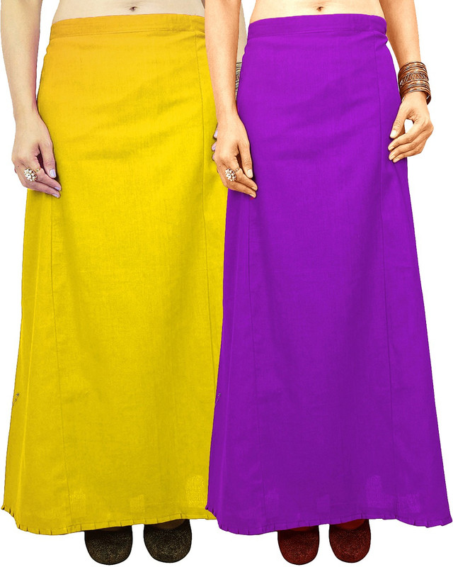 Javuli jja-in-purple-yellow Cotton Blend Petticoat(XXL)