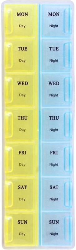 Quoface 7 days 1 week Day and Night Manual (Multicolor) Pill Box(Multicolor)