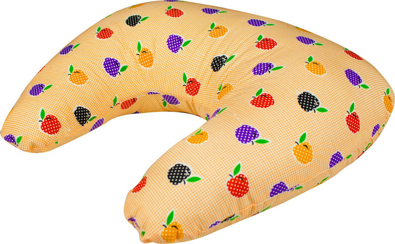 Zura Printed Baby Pillow Pack of 1(Orange)