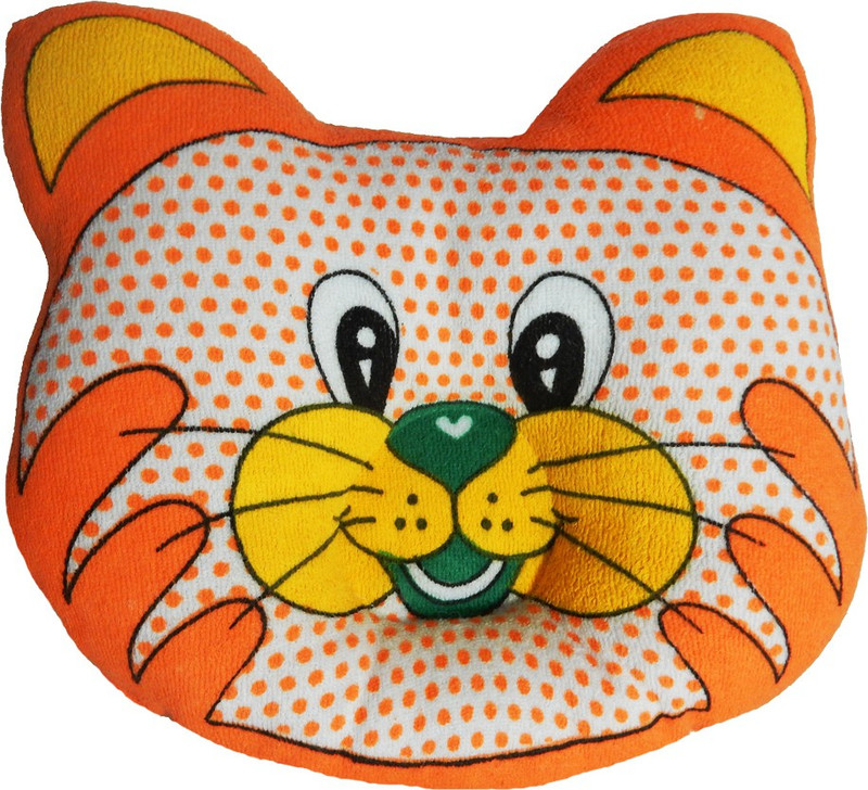 Crack4Deal Dot Printed CAT Desigened Baby Pillow Pack of 1(Orange)