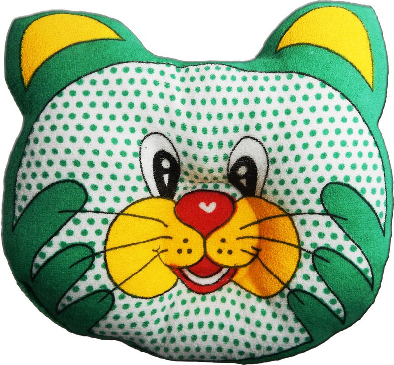 Crack4Deal Dot Printed CAT Desigened Baby Pillow Pack of 1(Green)