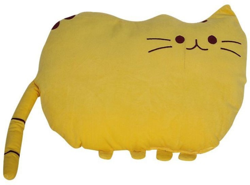 Cosmosgalaxy Kitty Decorative Cushion Pack of 1(Yellow)