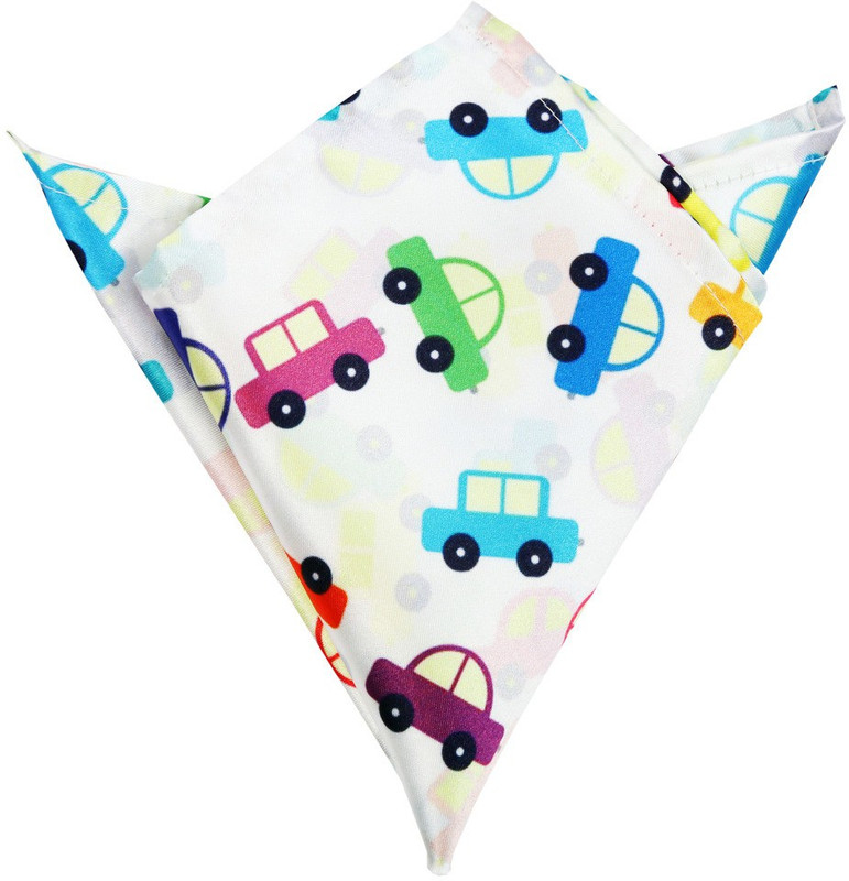Blacksmithh Whizzy Cars Printed Design Graphic Print Satin Blend Pocket Square