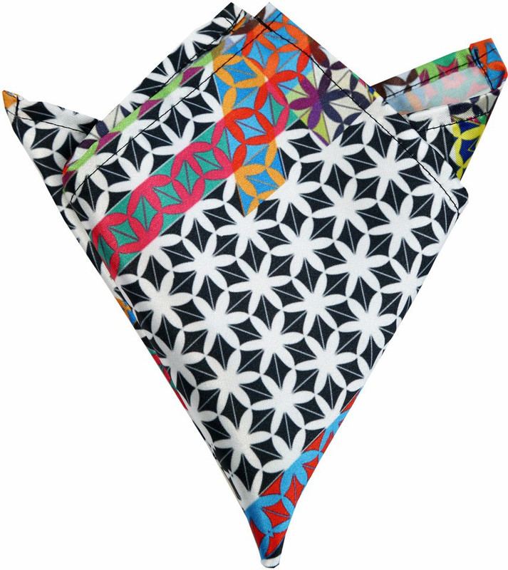 Blacksmithh Japanese Art Printed Design Floral Print Satin Blend Pocket Square