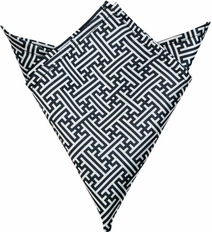 Blacksmithh Aztec Pillars Printed Design Geometric Print Satin Blend Pocket Square