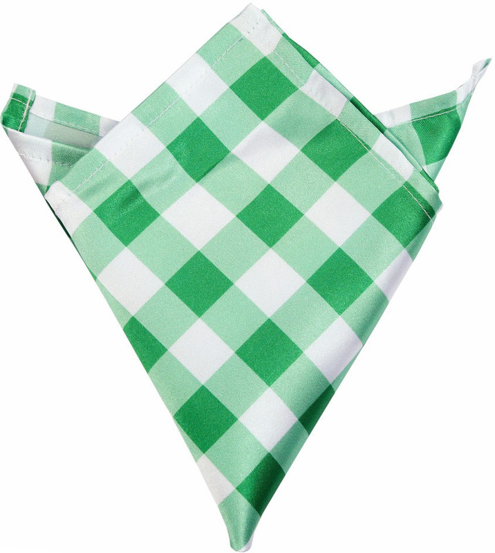 Blacksmithh Green Checks Printed Design Checkered Satin Blend Pocket Square