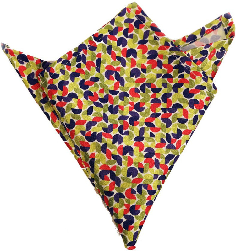 Blacksmithh Pacman Printed Design Geometric Print Satin Blend Pocket Square