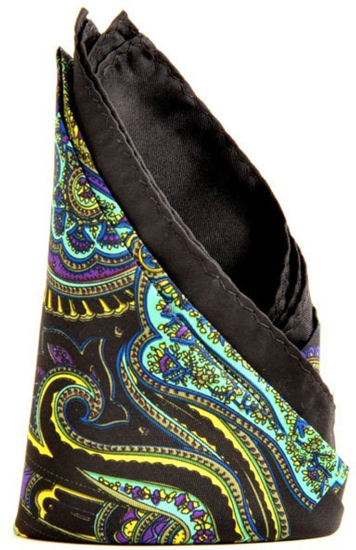 Just Differ Embellished, Printed Poly Silk Pocket Square