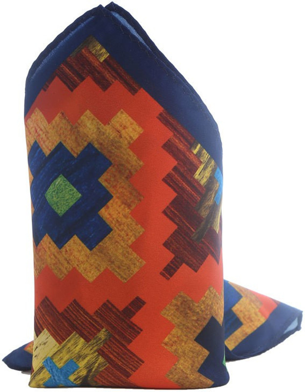 Just Differ Geometric Print Poly Silk Pocket Square