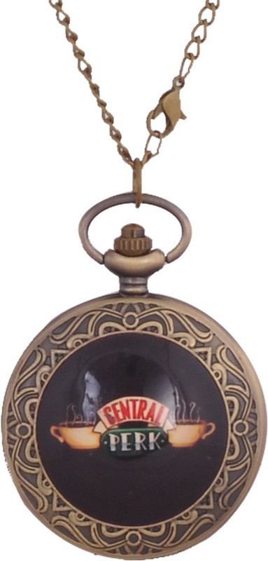 24x7eMall CENTRAL PERK FRIENDS 45 mm with Chain 80 cms Antique finish Bronze Pocket Watch Chain