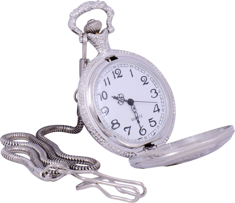 Times Antique Silver Color Chrome-Plated Metal Pocket Watch Chain Times Antique Silver Color Chrome-Plated Metal Pocket Watch Chain