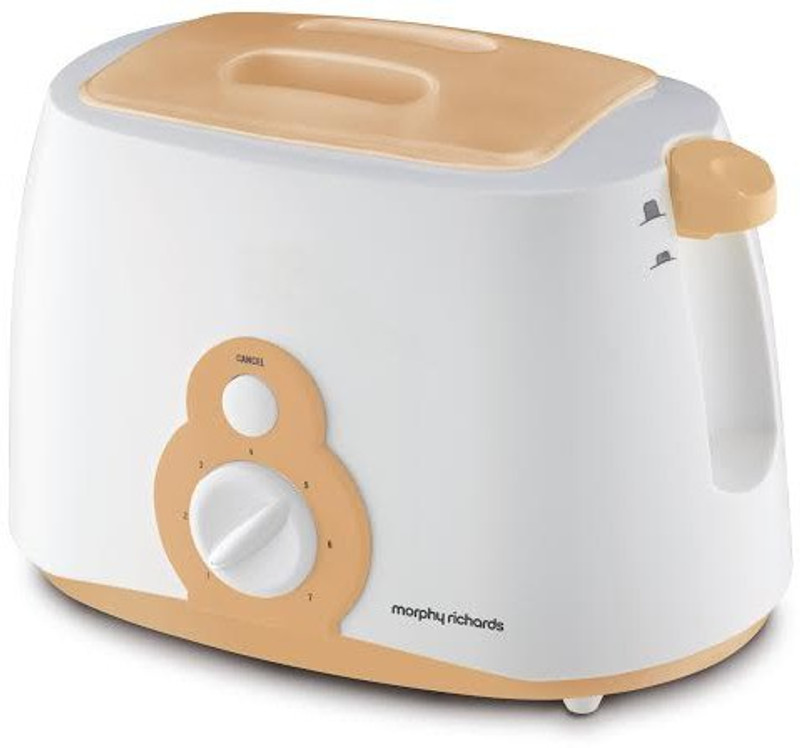 Morphy Richards AT-202 800 W Pop Up Toaster(White, Orange)