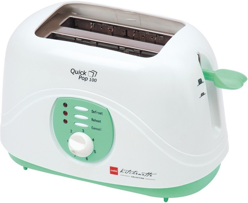 Cello Quick100 800 W Pop Up Toaster(White)