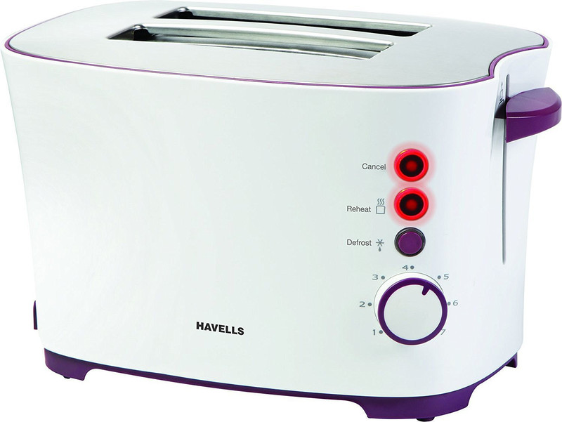 Havells feasto 850 W Pop Up Toaster(White, Purple)
