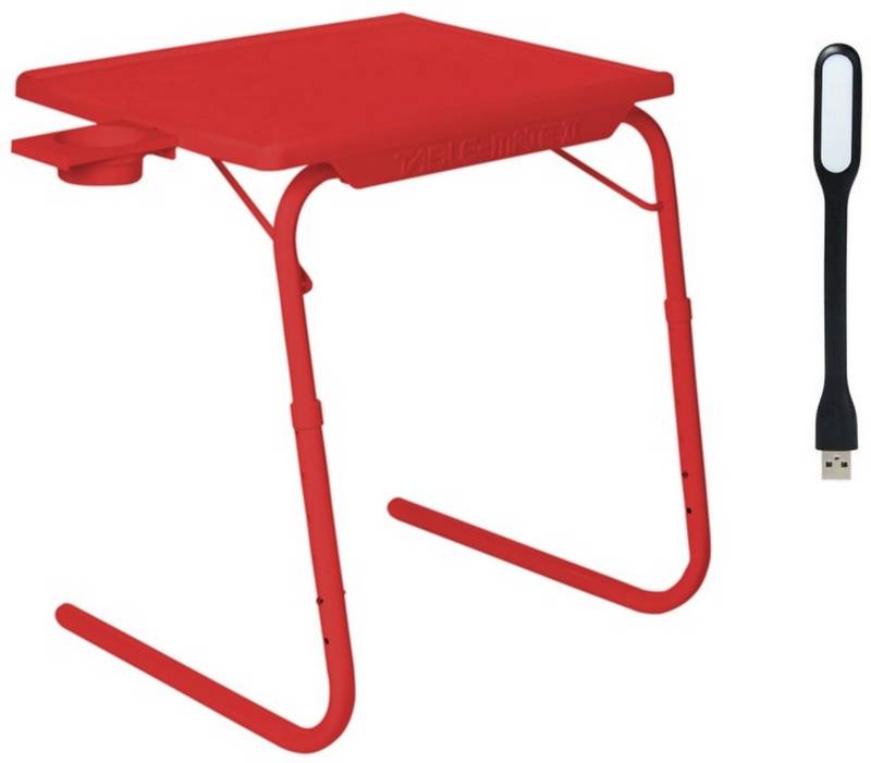 NA Red Plastic Portable Laptop Table