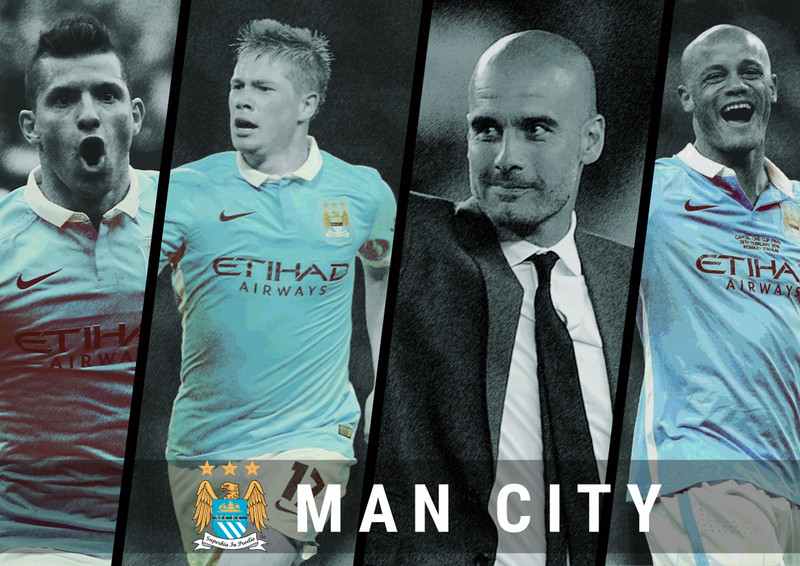 Manchester City poster Paper Print(13 inch X 19 inch, Rolled)