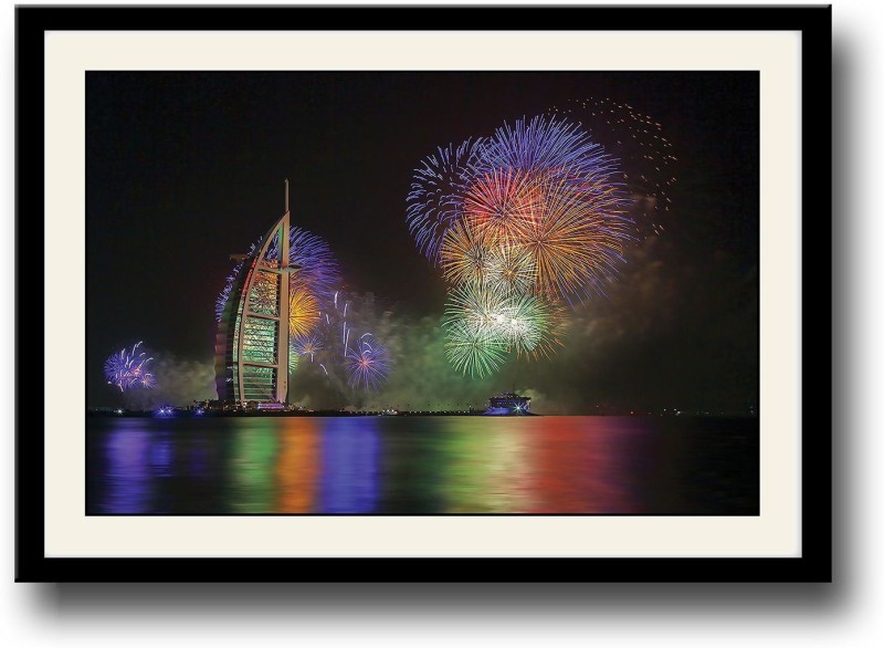 Fire Crackers Dubai Fine Art Print(10 inch X 14 inch, Framed)