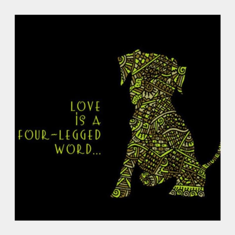 Athah Poster Doggy Love Zenscrawl Square Art Prints Artist : Meghnanimous Paper Rolled Paper Print(12 inch X 12 inch, Rolled)