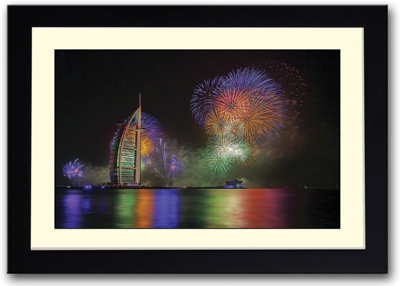 Fire Crackers Dubai Fine Art Print(14 inch X 20 inch, Framed)