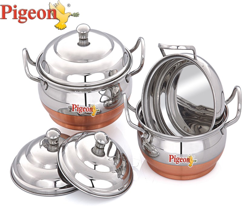 Pigeon Induction Bottom Cookware Set(Stainless Steel, 3 - Piece)