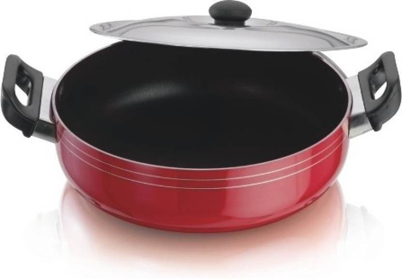 Suruchi Fry Pan 25 cm diameter with Lid(Aluminium, Non-stick)
