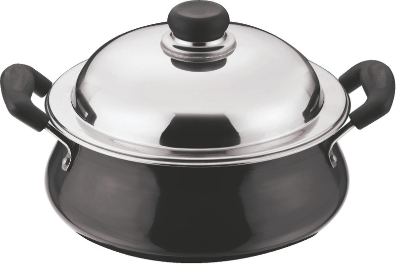 VINOD Hard Anodised Mini with Lid Handi 2 L with Lid(Hard Anodised, Non-stick)