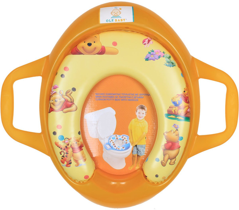 Ole Baby Winnie the pooh With Piglet,Tigger, Padded, Soft, and Durable, Cushion Jumbo Trainer With Handle Potty Seat(Yellow)