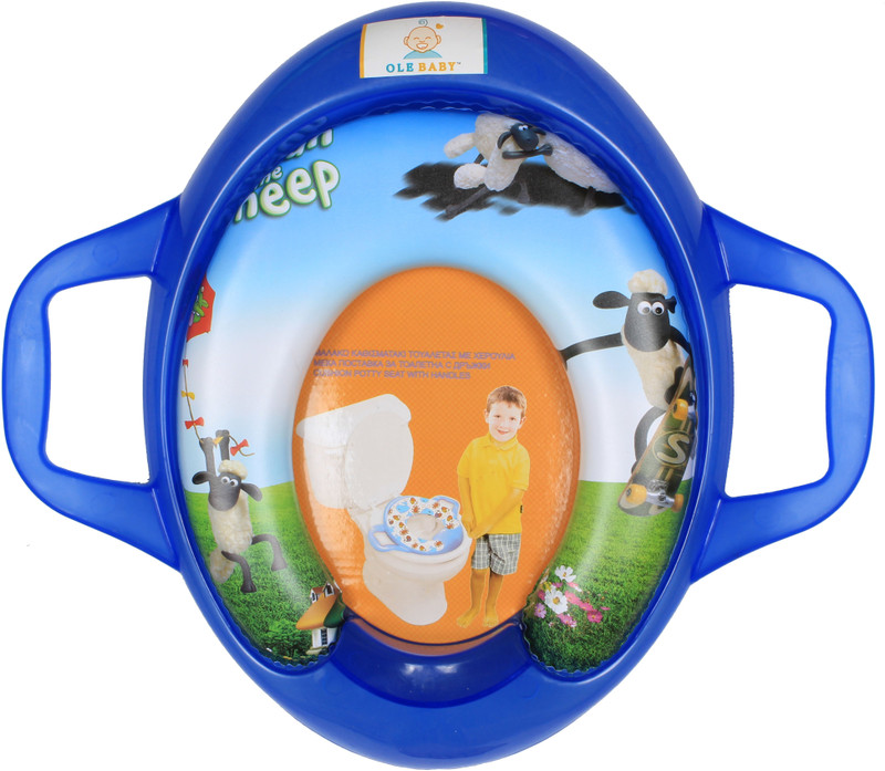 Ole Baby Flying and Skating Shawn the sheep, Padded, Soft, and Durable, Cushion Jumbo Trainer With Handle Potty Seat(Blue)