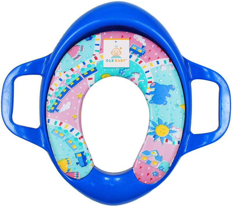 Ole Baby Train Sun Star Padded, Soft, and Durable,Full Cushion Assorted Trainer With Handle Potty Seat(Blue)