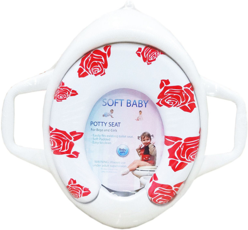 Ole Baby Flower Print Soft Baby Potty Seat(Red, White)