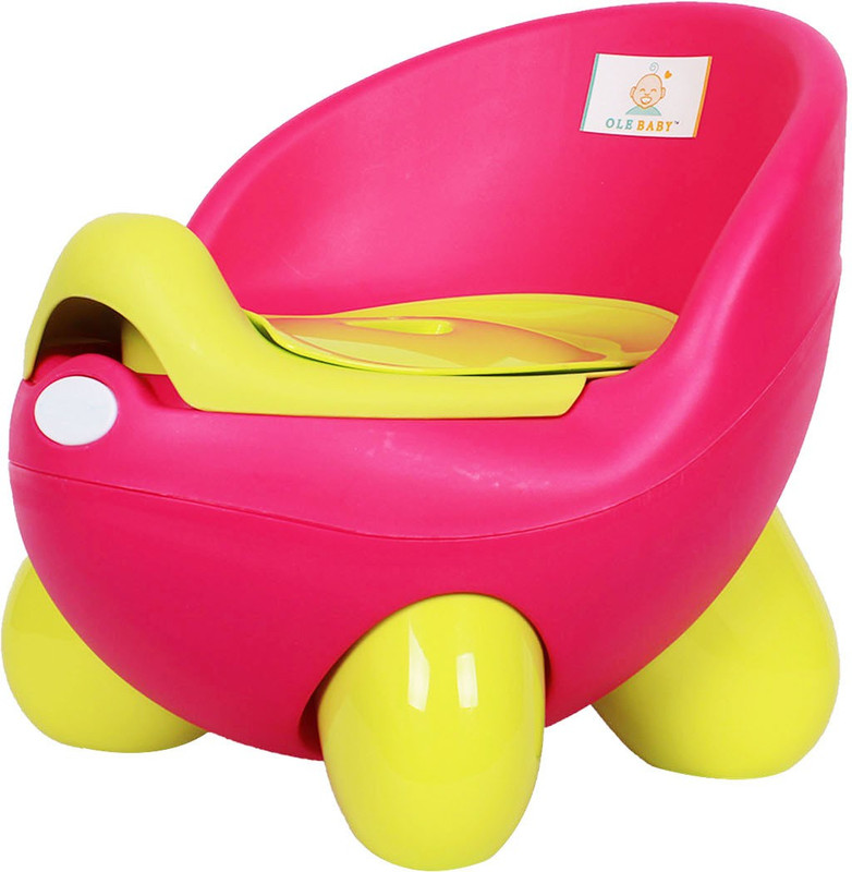 Ole Baby Adaptable Portable Chair Durable Wester Styl WC For Baby/Kids Anti Skid Material with Removable box Potty Box(Pink, Yellow)