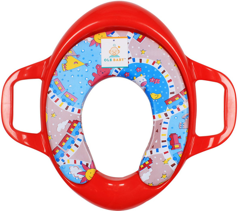 Ole Baby Train Sun Star Padded, Soft, and Durable,Full Cushion Assorted Trainer With Handle Potty Seat(Red)