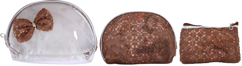 Super Drool Brown Decorative Bow Multiutility Pouch(Brown)