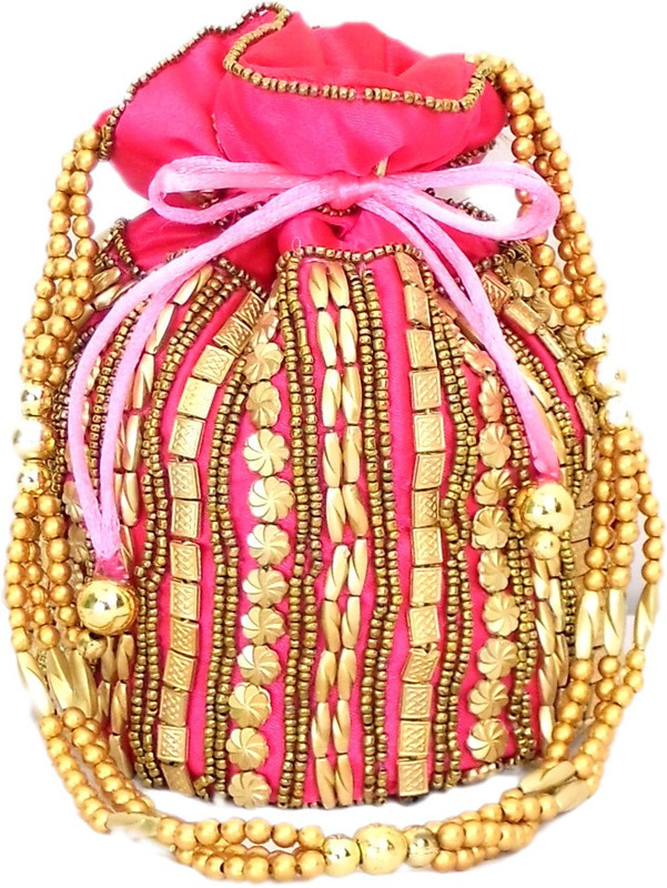 GiftPiper Bead Pouch Potli(Pink)