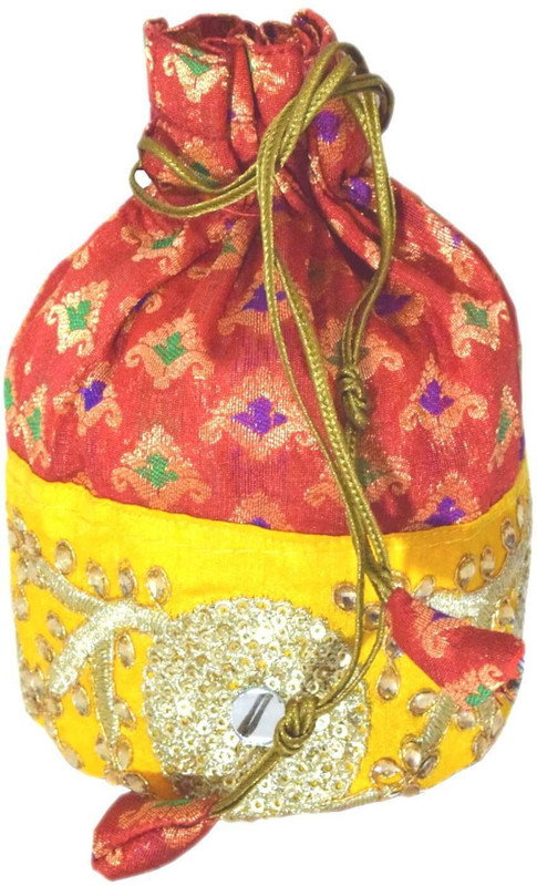 GiftPiper Embroidered Stone Work Potli(Multicolor)
