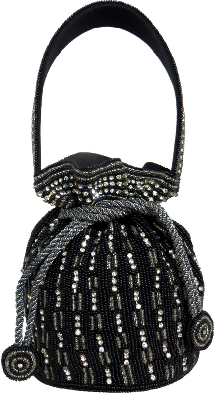 Kawaii Black Beaded Potli(Black)
