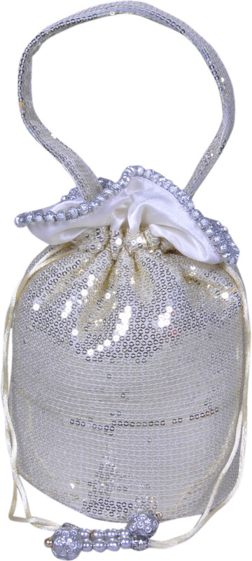 Angelfish stylish sequin potali bag Potli(Silver)