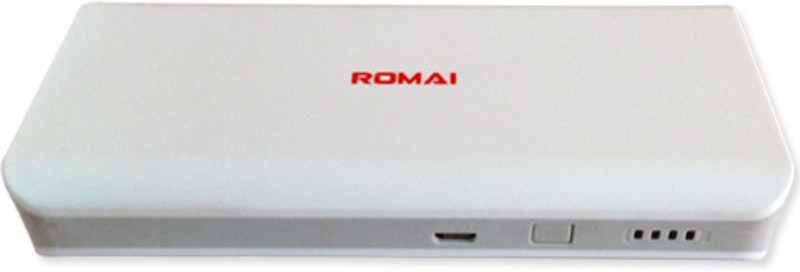 Romai 10000 mAh Power Bank (T1, Romai DUAL USB Portable Power Supply 10000 mAh)(White, Lithium-ion)