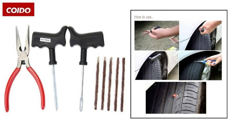 Coido Coido 6081 with 5 Rubber Strips Tubeless Tyre Puncture Repair Kit
