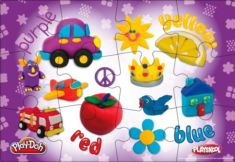 Cardinal Playskool Assorted Inlay Wood Puzzle - Purple(12 Pieces)