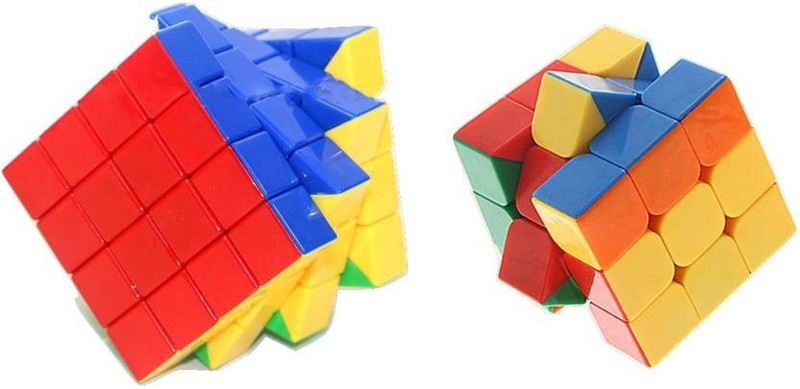 Mayatra's Combo Of Stickerless Magic Rubik Cube Puzzle (3x3x3 & 4x4x4x4)(2 Pieces)