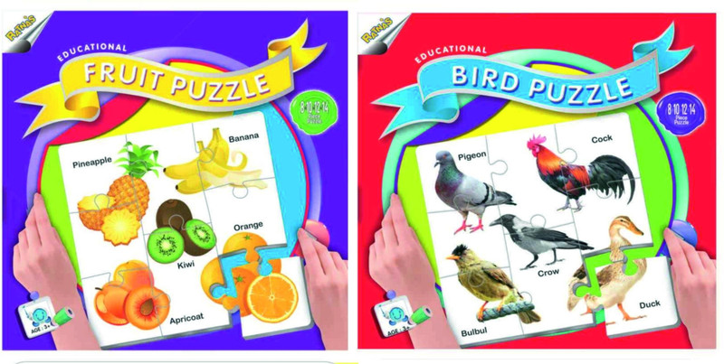 Ratnas Pack Of 2 -Educational Fruit And Bird Puzzle(88 Pieces)