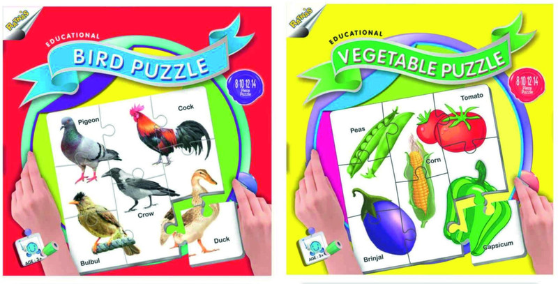 Ratnas Pack Of 2 -Educational Vegetable And Bird Puzzle(88 Pieces)