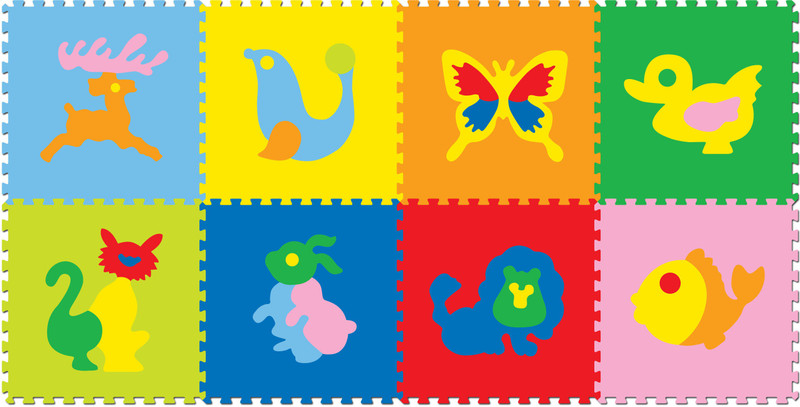 FashBlush Padded Eva Base Animals Puzzle Play Mat 8 Pcs(8 Pieces)