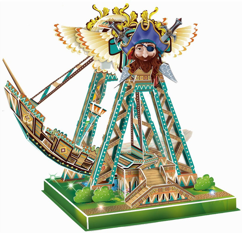 Webby Swinging Ship 3D DIY Paper Jigsaw Puzzle With Light and Music(87 Pieces)