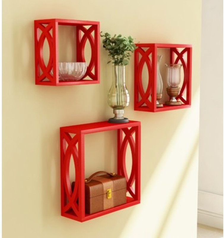 Onlineshoppee Wooden Wall Shelf(Number of Shelves - 3, Red) RS.1199 (76.00% Off) - Flipkart