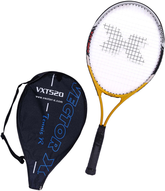 VECTOR X Vxt 520 27 inches Senior with 3/4th cover White, Yellow Strung Tennis Racquet(Pack of: 1, 310 g)