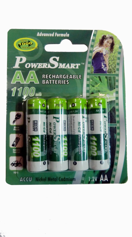 Power Smart AA  PS-1100 Ni-cd x4 cells 1100 mah rechargeble battery for camera, toys, remote etc  Battery(Pack of 4)